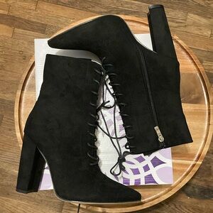SHEIN pointy toe black faux suede boots- brand new